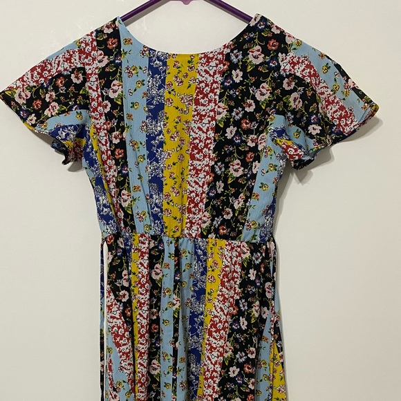 by&by Girls Multicolor Floral Patchwork High Low Back Tie String Size 7 - Picture 5 of 9